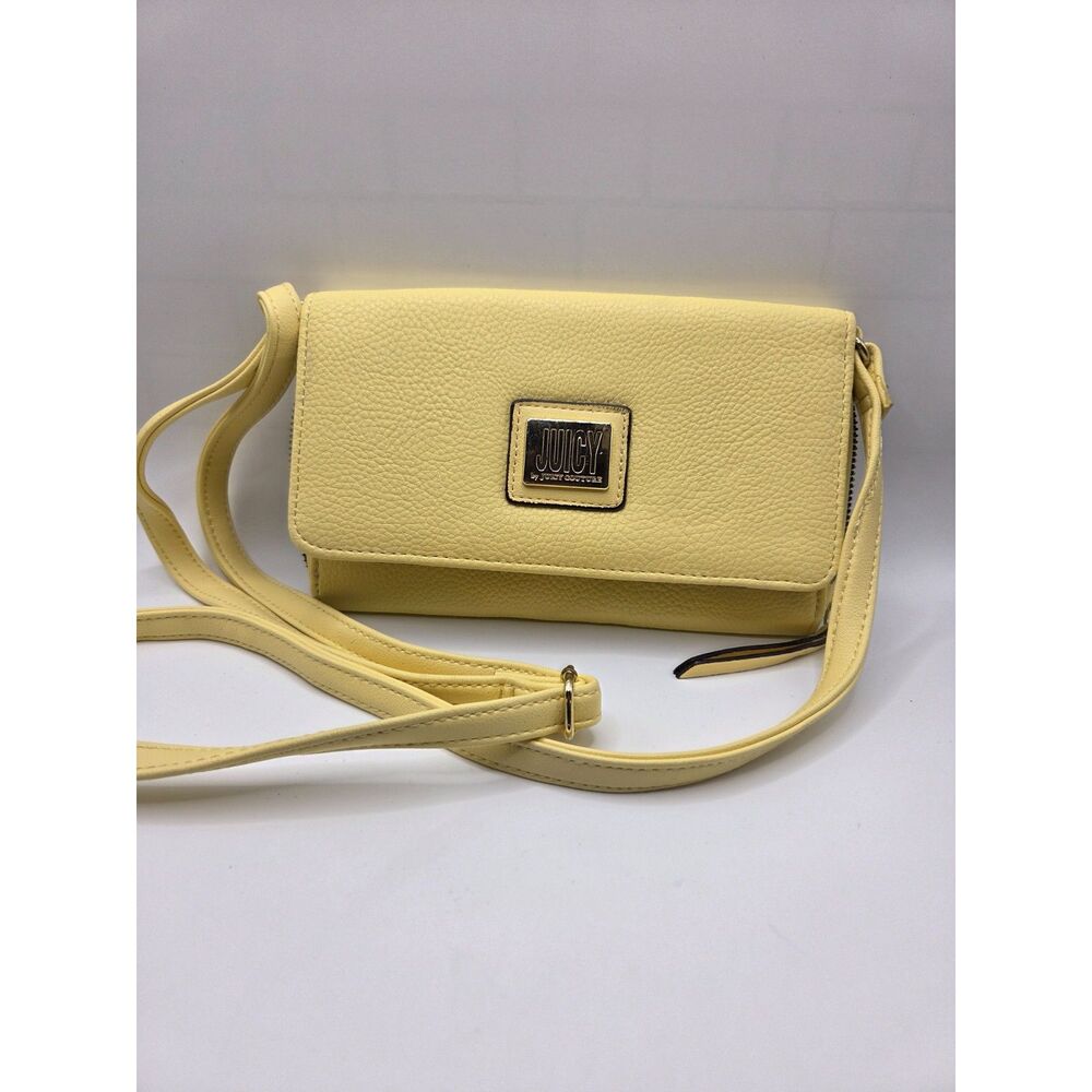 P121. Yellow Faux-Leather Juicy Couture Crossbody Bag/Purse